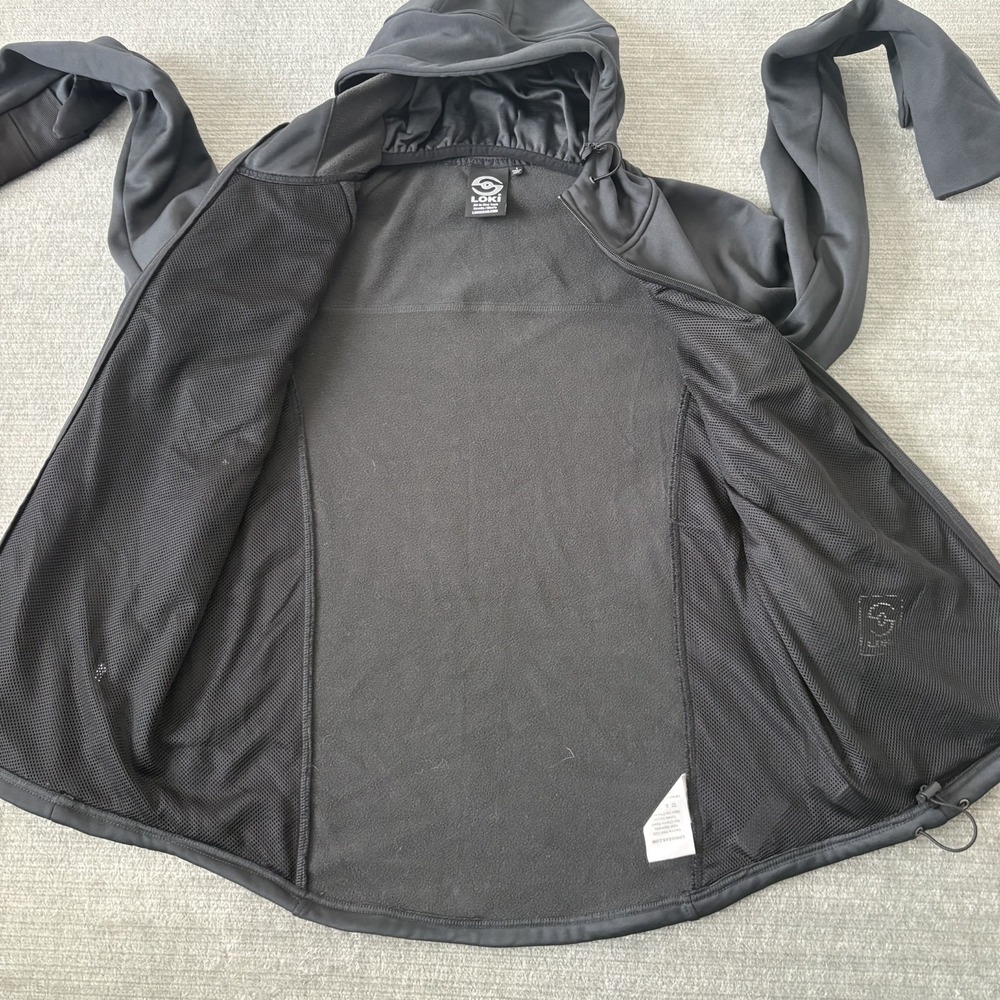Loki Gear Hoodie Mens Large Black Full Zip All In One Tech Hiking Full Zip - Picture 8 of 11